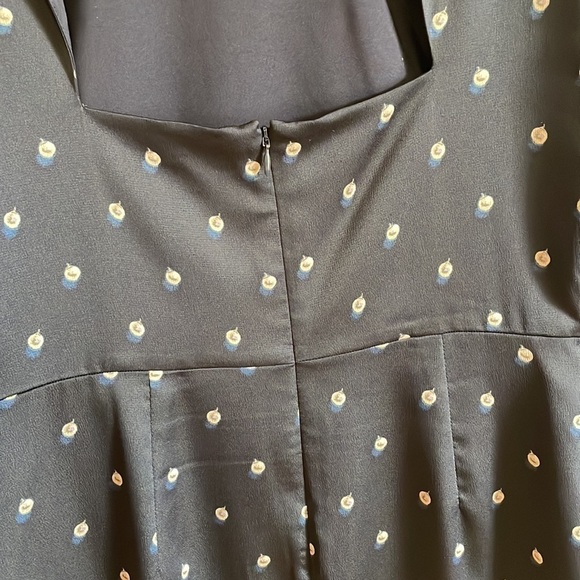 Polka Dot Dress Banana Republic Open Back 8 Navy Blue Midi Career Classic Prep - Picture 10 of 13